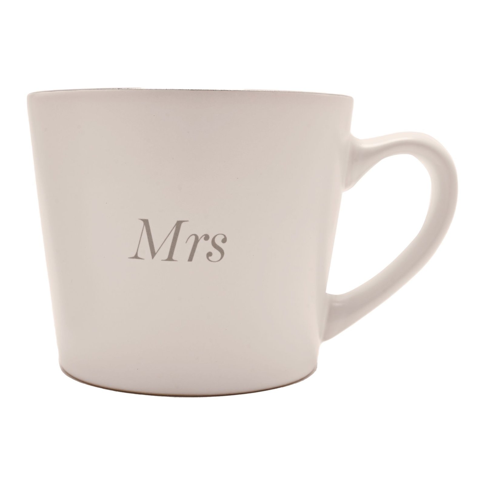 Set of 2 Grey & White Stoneware Mugs - Mrs & Mrs Set of 2 Grey & White Stoneware Mugs - Mrs & Mrs