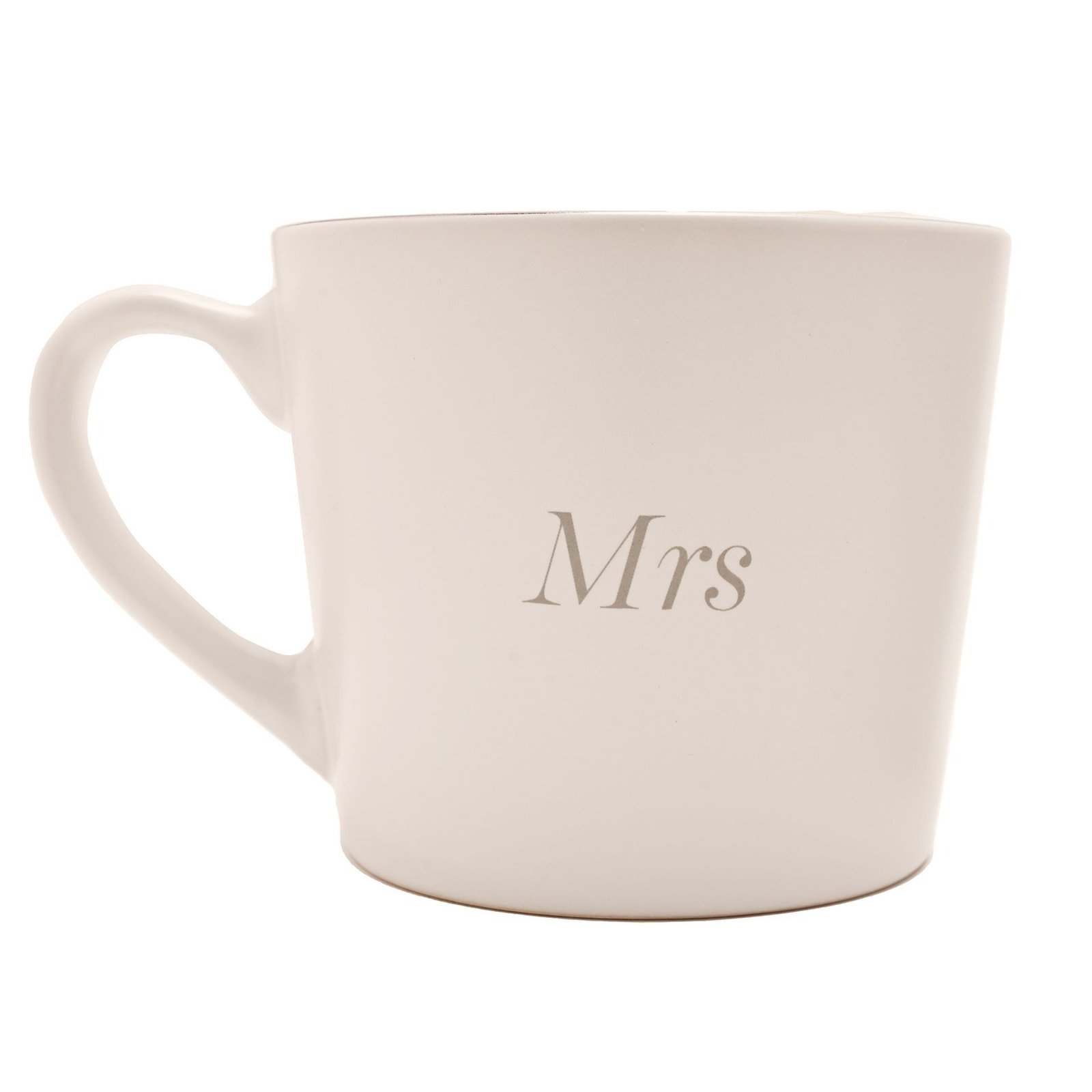 Set of 2 Grey & White Stoneware Mugs - Mrs & Mrs Set of 2 Grey & White Stoneware Mugs - Mrs & Mrs