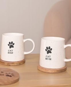 Ceramic Stoneware 'Cat Mum' 'Cat Dad' Coffee Mug