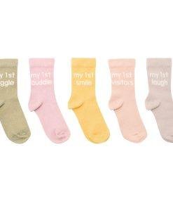 My First Milestones Baby Socks 0-6M Pack of 5 Pairs
