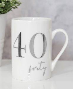 White Porcelain 40th Milestone Birthday Mug
