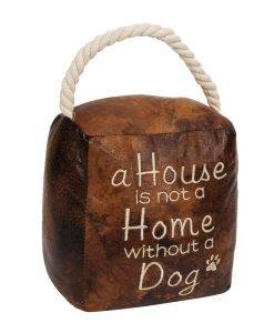Rustic Brown Door Stop - A House Is Not A Home Without A Dog