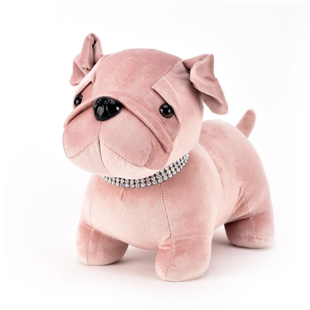 Blush Diamante Collar Pug Dog Contemporary Door Stop