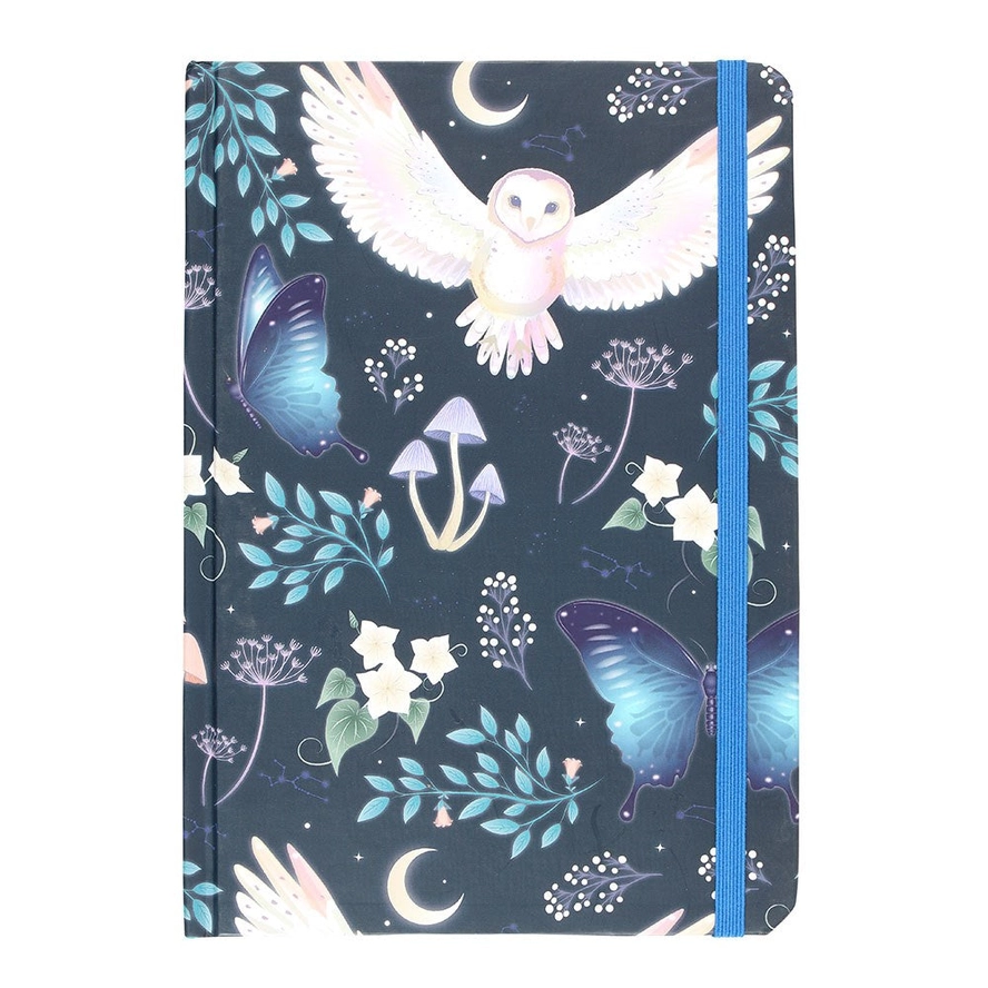 Mystical Night Owl A5 Notebook – Lined Journal for Notes & Lists