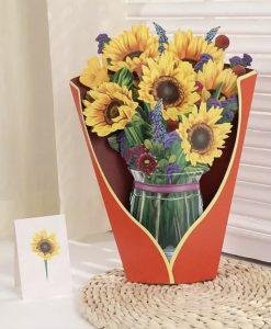 Pop Up 3D Large Life Size Sunflower Bouquet